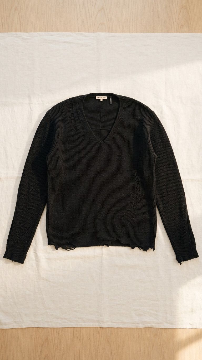 Helmut Lang Helmut Lang Oversized Black Sweater Ragged Knit Size S Size US S / EU 44-46 / 1 - 1 Thumbnail