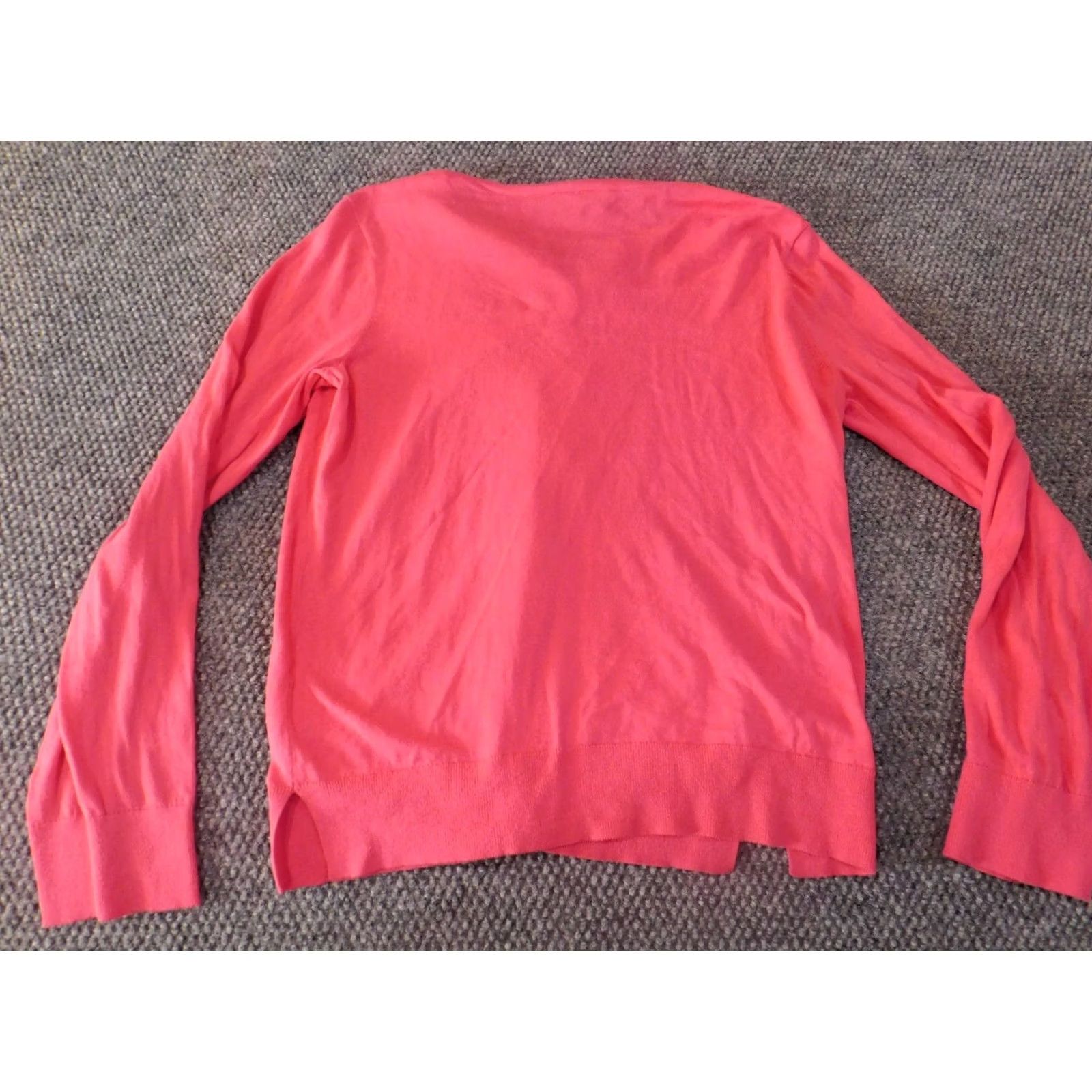 Loft Ann Taylor Loft Cardigan Shirt Women M Pink Knit Crew Neck Pullover Casual Rib Knit Long Sleeve Buttons Cotton Stretch Modern Fall Spring Winter Size M / US 6-8 / IT 42-44 - 7 Thumbnail