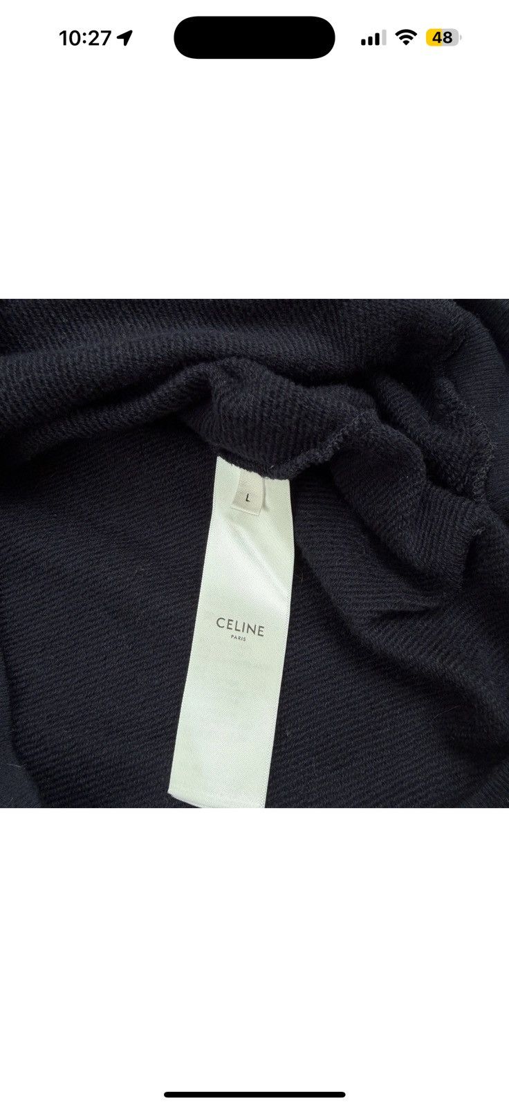 Celine Logo-Print Cotton-Jersey Hoodie Size US M / EU 48-50 / 2 - 5 Thumbnail