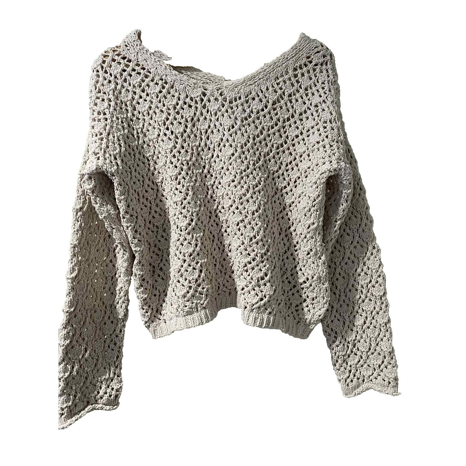 Anthropologie Anthropologie Artelier crochet sweater Knit Size L A001354 Size L / US 10 / IT 46 - 2 Thumbnail