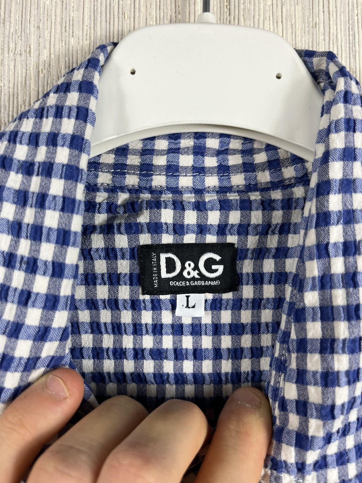 Dolce & Gabbana × Vintage Vintage Dolce & Gabbana gingham plaid checked pocket shirt Size US L / EU 52-54 / 3 - 18 Thumbnail