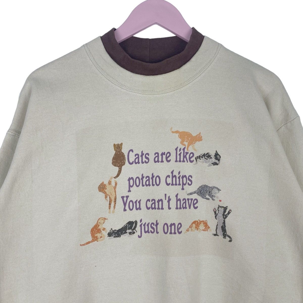 Designer × Vintage Cat Are Like Potato Chips Sweatshirt Crewneck Pullover Size US M / EU 48-50 / 2 - 2 Thumbnail