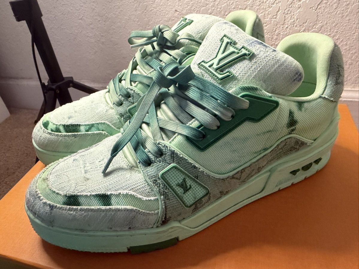 Louis Vuitton Green denim Louis Vuitton Trainers Size US 9.5 / EU 42-43 - 2 Thumbnail