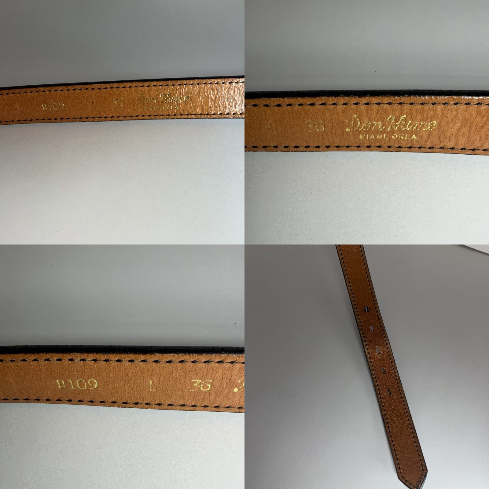 Vintage Don Hume Belt Western Leather 36 Black Mens B 109 Oklahoma Western Style Belt Size 36 - 8 Thumbnail