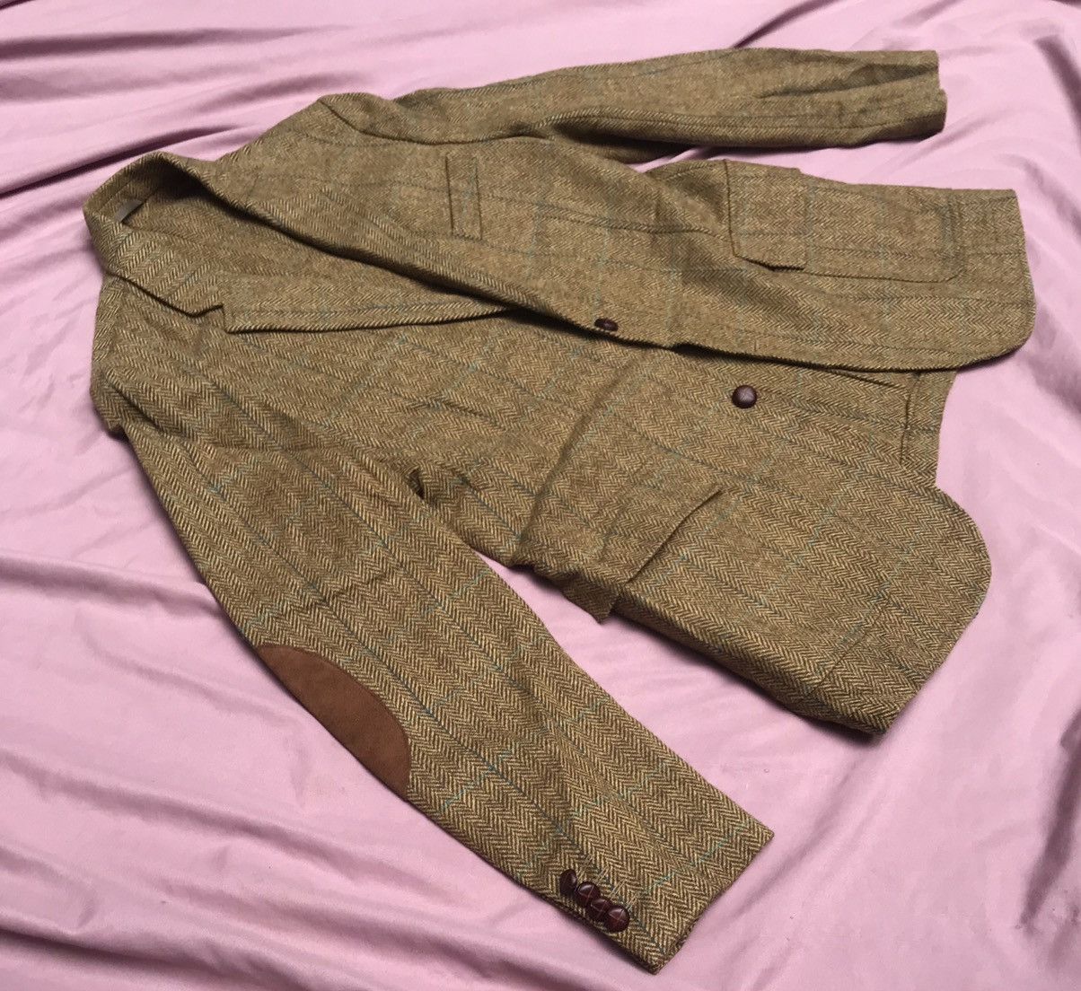 Other PURE WOOL TWEED UNLINED UNCANVASSED UNPADDED SHOULDER BLAZER Size 44R - 1 Thumbnail