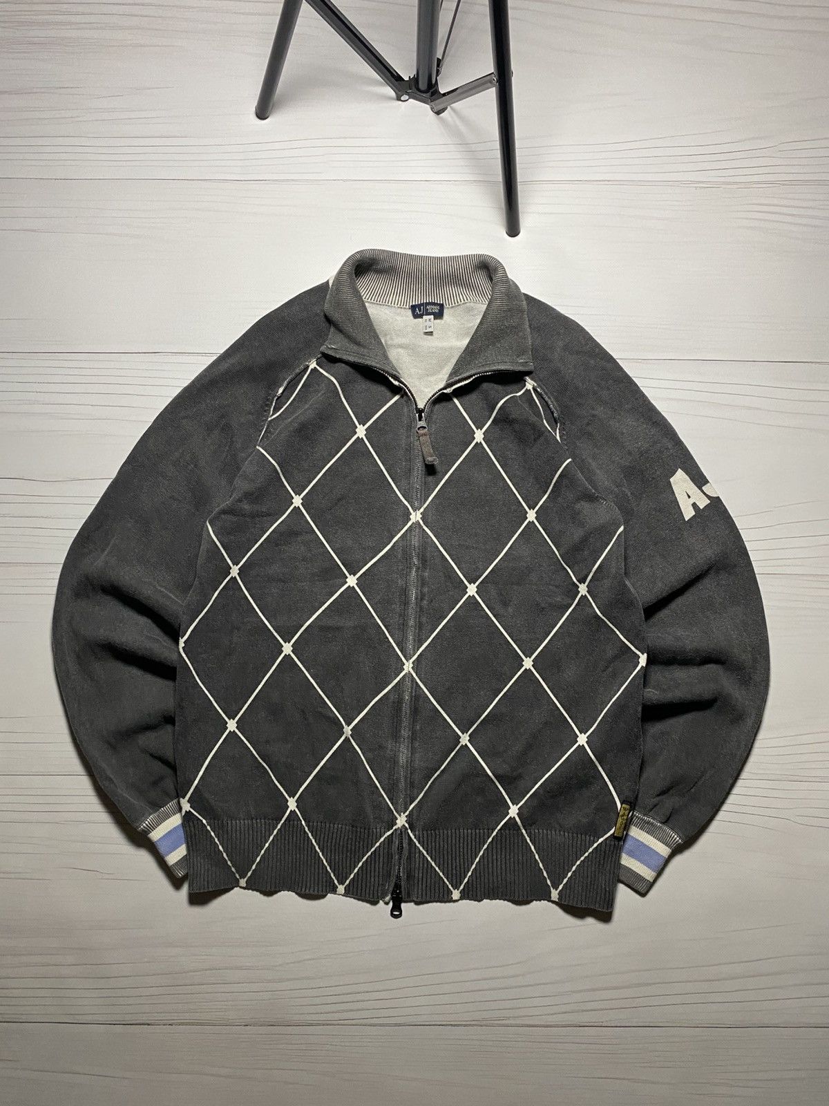 Armani × Vintage Vintage Armani Jeans Distressed faded full zip AJ sweatshirt Size US S / EU 44-46 / 1 - 1 Thumbnail