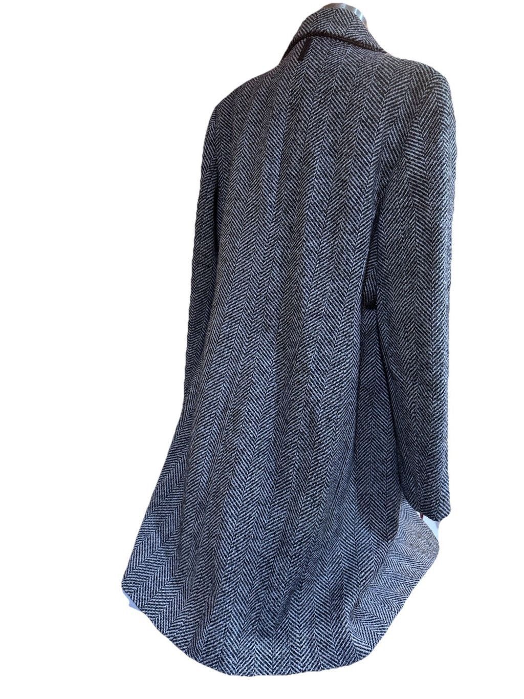 DKNY DKNY Women Herringbone Double Breasted Wool Blend Coat Large Size L / US 10 / IT 46 - 6 Thumbnail