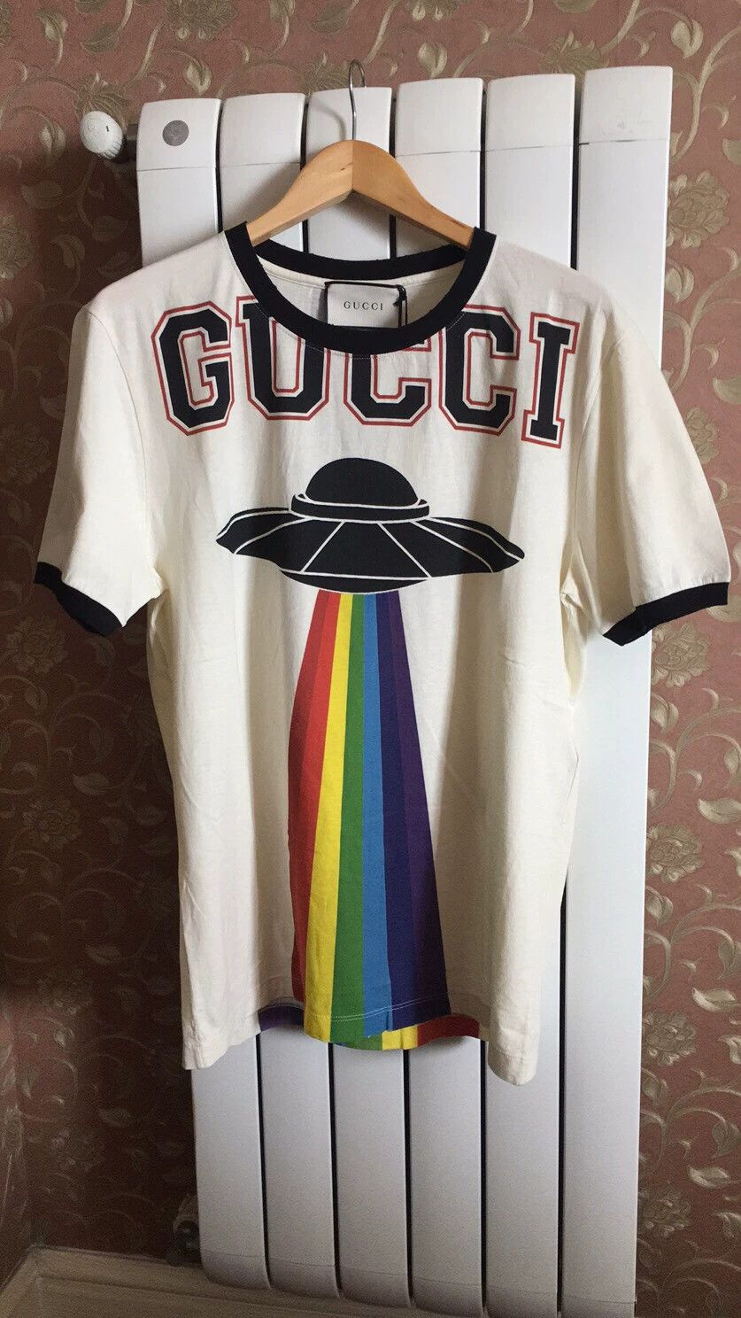 Gucci Gucci Gold Thread Dragon UFO Rainbow T-Shirt L Size US L / EU 52-54 / 3 - 1 Thumbnail