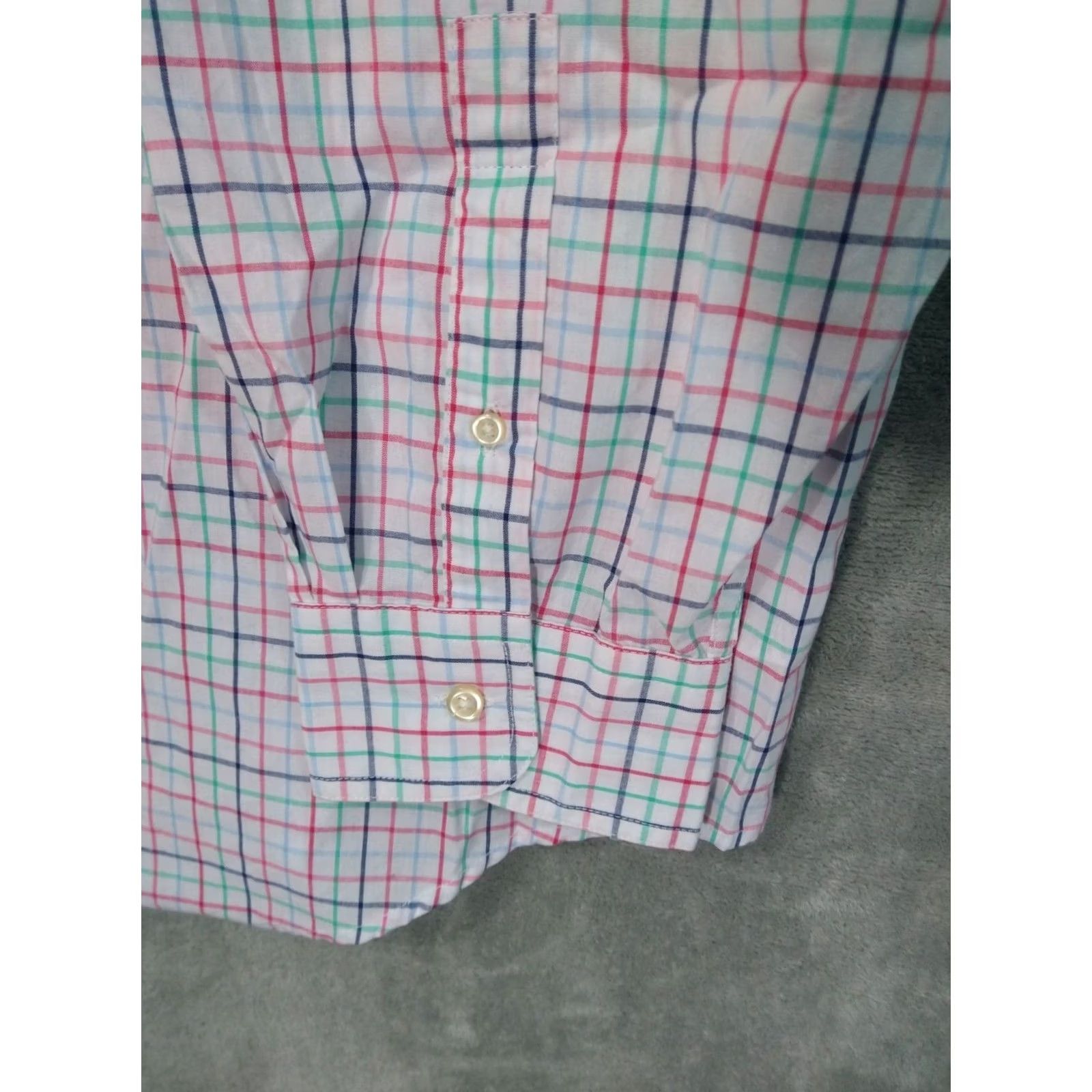 Chaps Chaps Shirt Mens 4XB White Plaid Long Sleeve Button Down Easy Care Pocket Casual Size US XXL / EU 58 / 5 - 3 Thumbnail