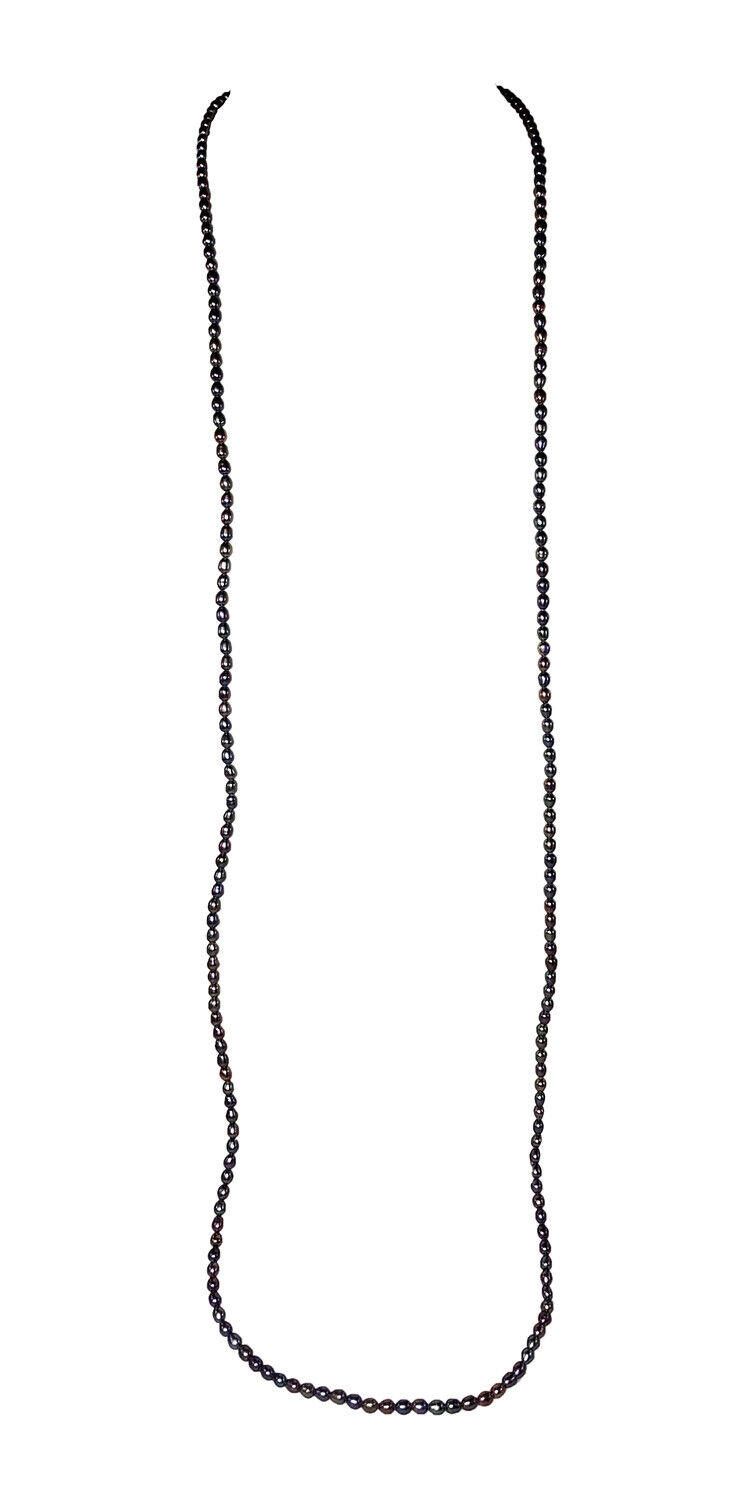 Designer Freshwater Cultured Grey Pearl Bead Flapper Necklace Size ONE SIZE - 3 Thumbnail