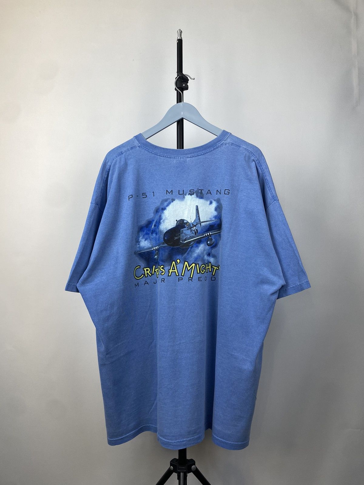 Vintage Vintage 90s USA p51 mustang t shirt Size US XL / EU 56 / 4 - 1 Thumbnail