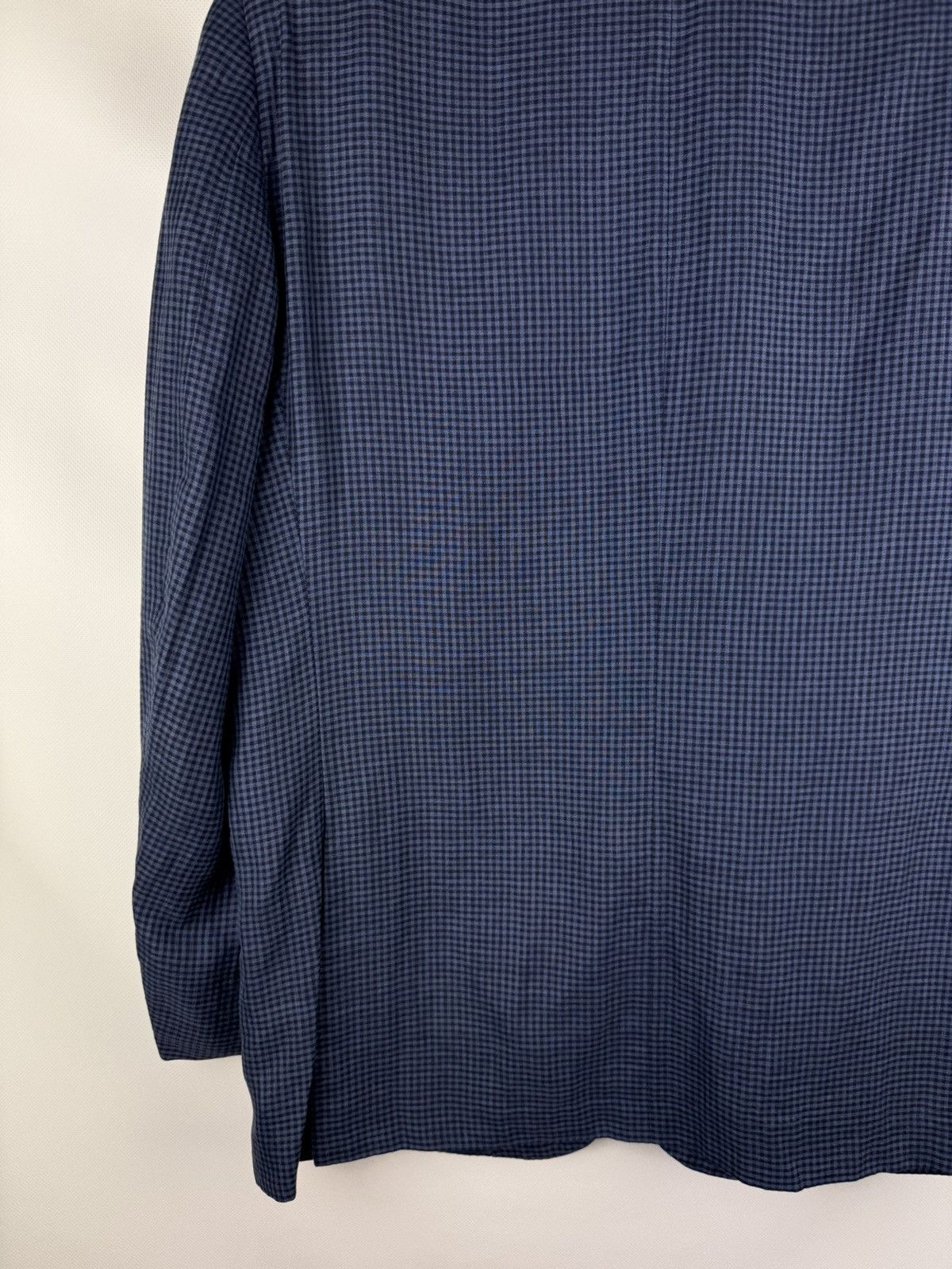 Ermenegildo Zegna Ermenegildo Zegna Duo Wool Silk Linen Checked Blazer Jacket Size 46R - 17 Thumbnail