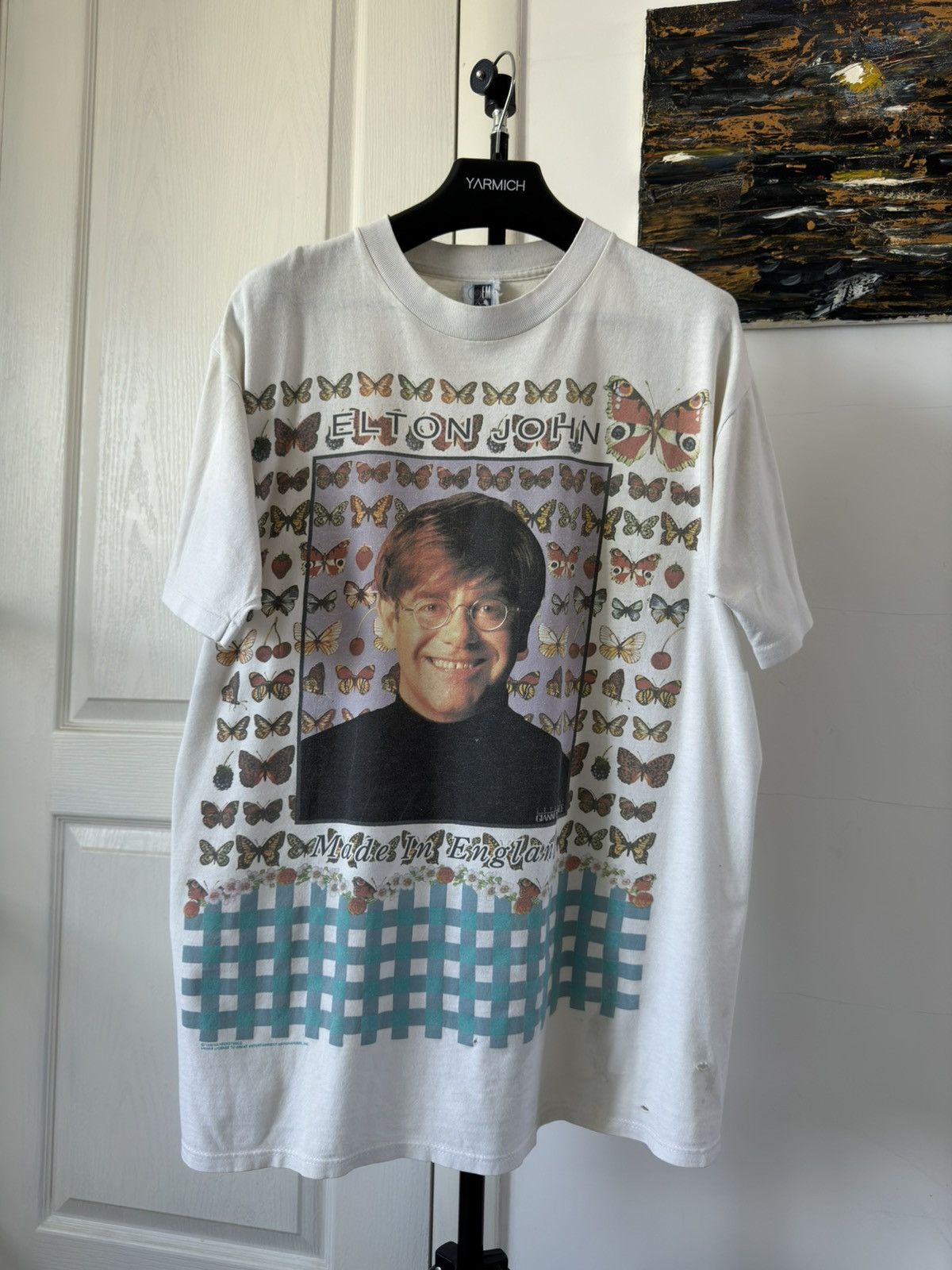 Band Tees Vintage 1995 Elton John "Made In England" Pop Band T Shirt Size US XL / EU 56 / 4 - 1 Thumbnail