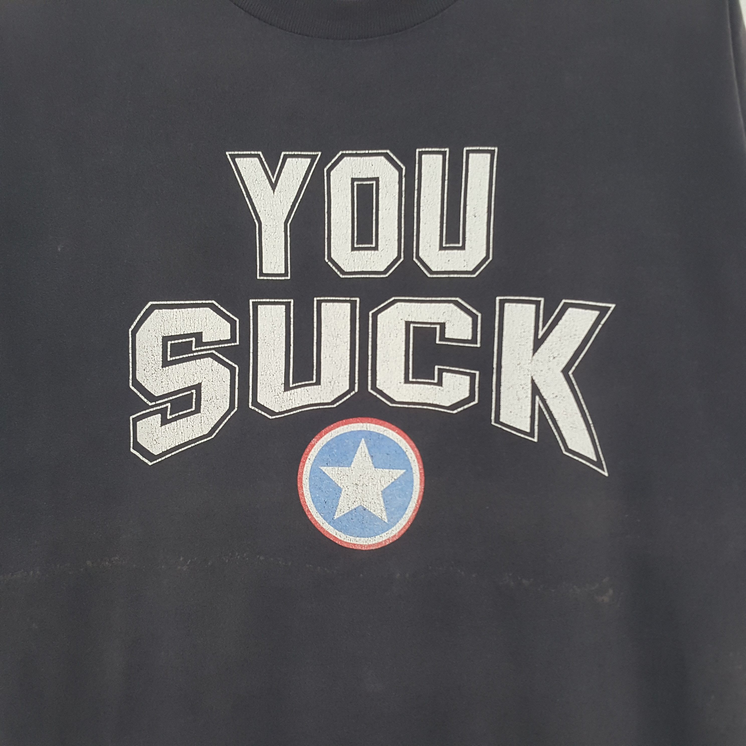 Vintage Vintage Kurt Angle you suck WWE American Wrestling Tshirt Size US XL / EU 56 / 4 - 2 Thumbnail