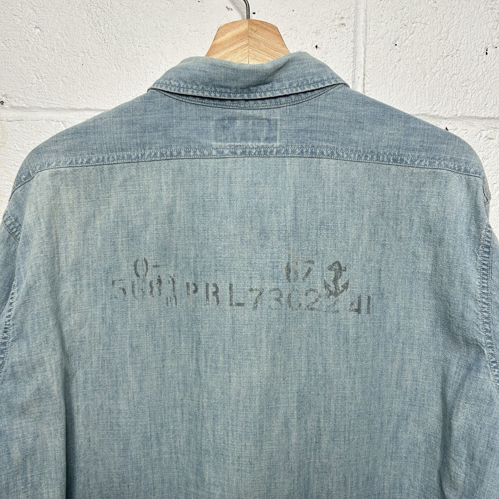 Polo Ralph Lauren Vintage Polo Ralph Lauren Denim "Stenciled" Button Down Size US L / EU 52-54 / 3 - 4 Thumbnail