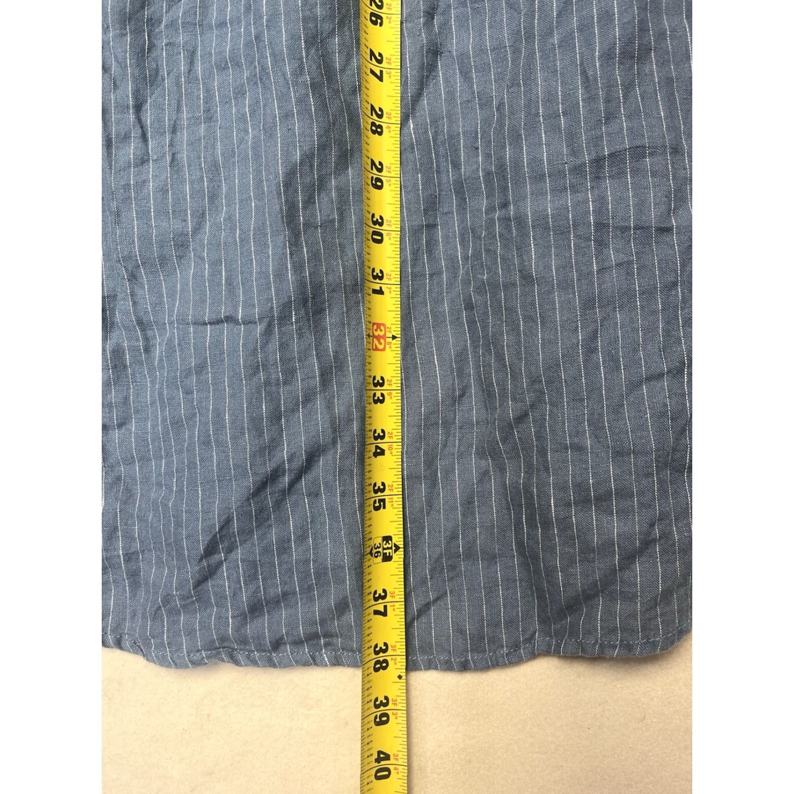Michael Stars Michael Stars Women Dress Linen Long Sleeve Button Front A-Line Knee Length Blue M Size M / US 6-8 / IT 42-44 - 4 Thumbnail