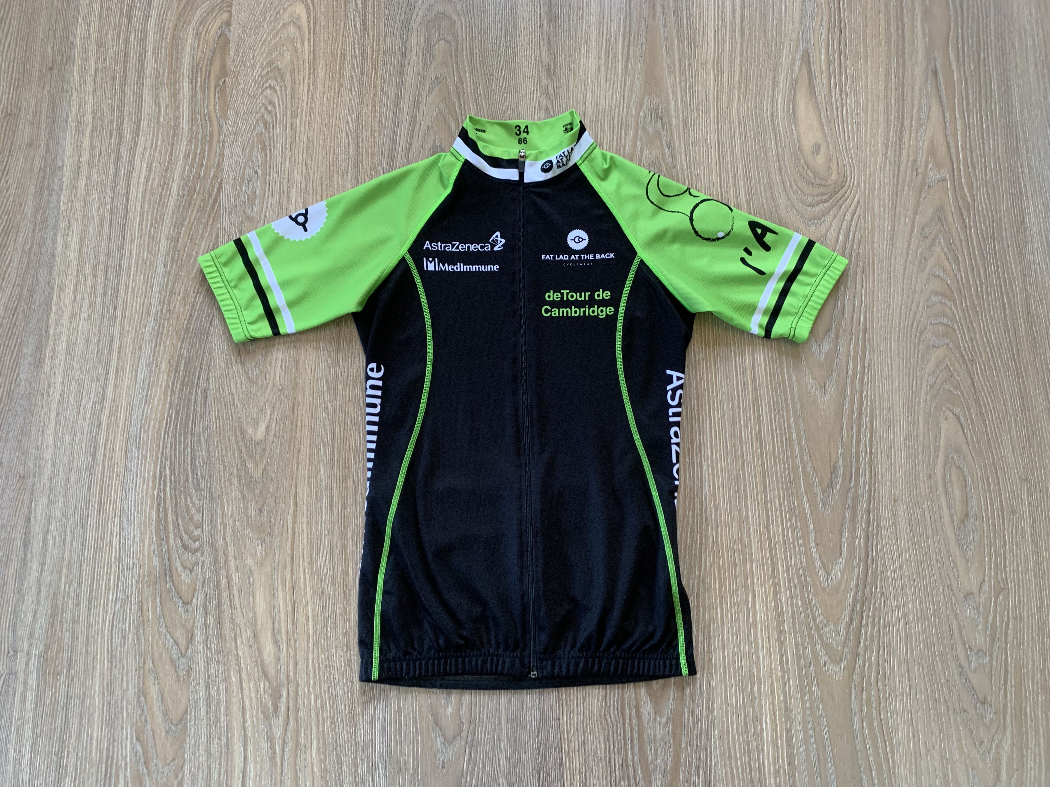 Bicycle Mens Full Zip Fat Lad At The Back Cycling Jersey Size US XS / EU 42 / 0 - 1 Thumbnail