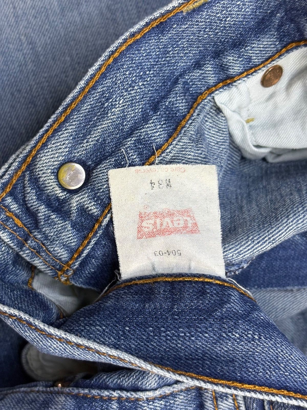 Levi's Vintage 90s Levis 504 Faded Wash Distressed Baggy Jeans Size US 33 - 10 Thumbnail