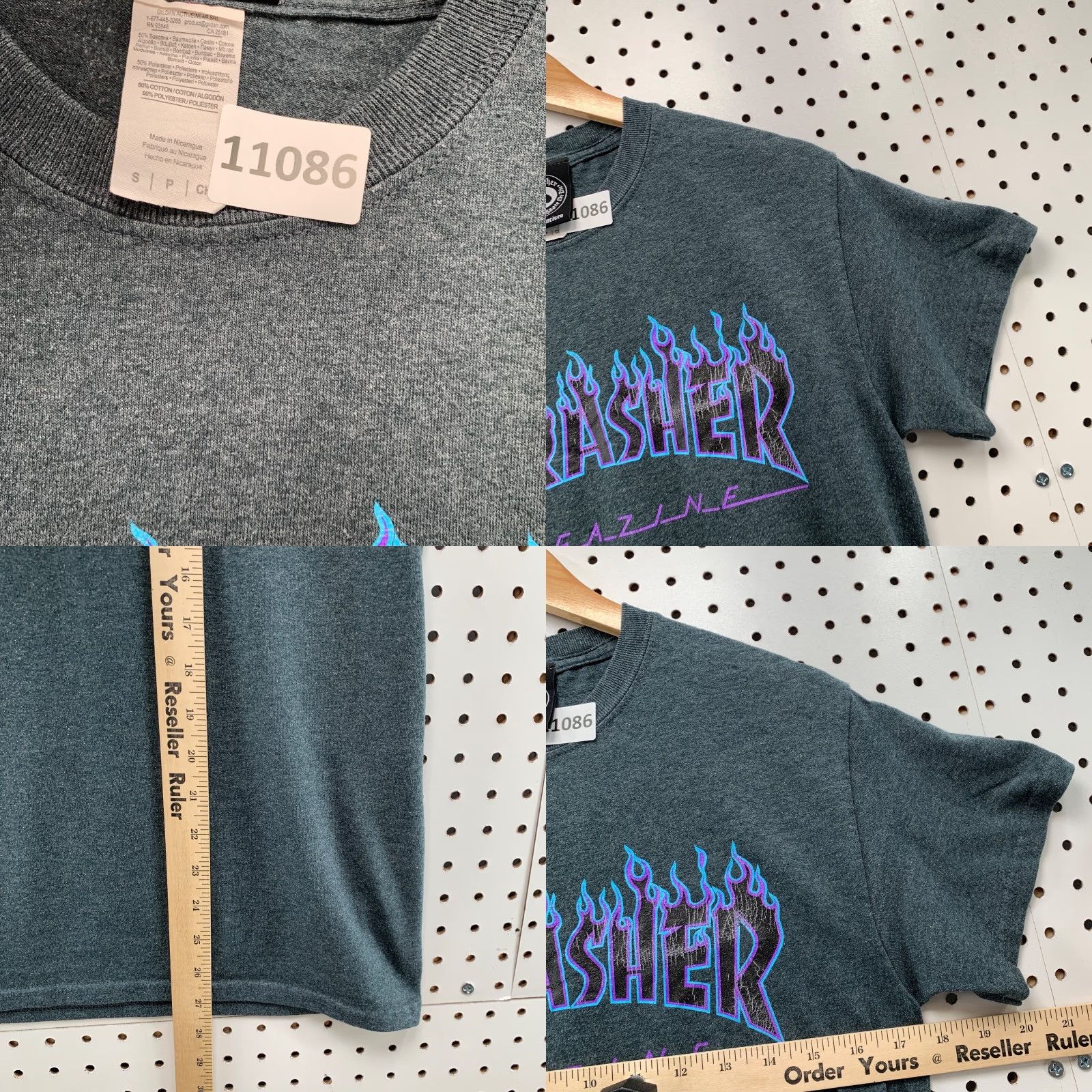 Thrasher VINTAGE Thrasher Shirt Mens Small Blue Purple Flame Skateboard Fire Graphic 17.5x28 Size US S / EU 44-46 / 1 - 8 Thumbnail