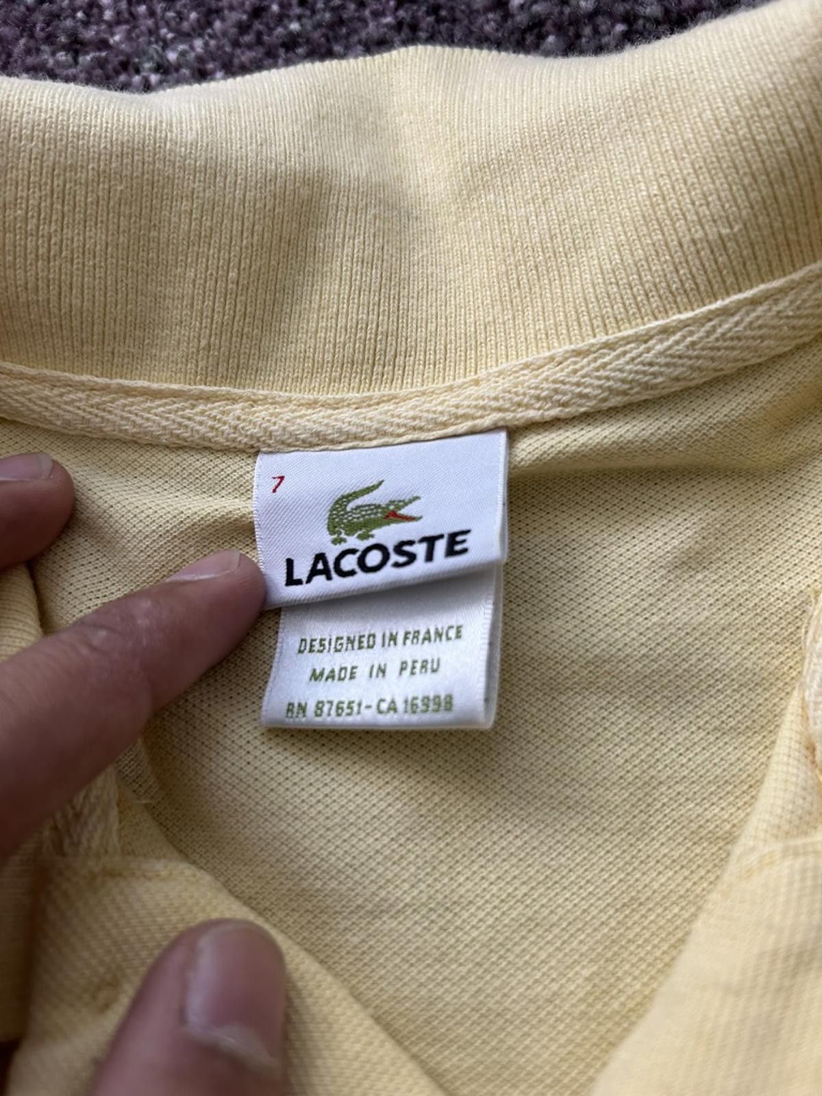 Lacoste Lacoste Men's Yellow Polo Shirt - Size 7 (XL) Size US XL / EU 56 / 4 - 3 Thumbnail
