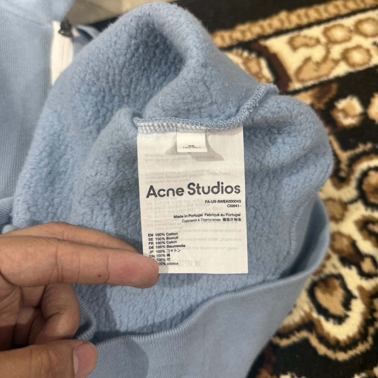 Acne Studios Acne Studios Mineral Blue Face Logo Half-Zip Sweater Size US S / EU 44-46 / 1 - 9 Thumbnail