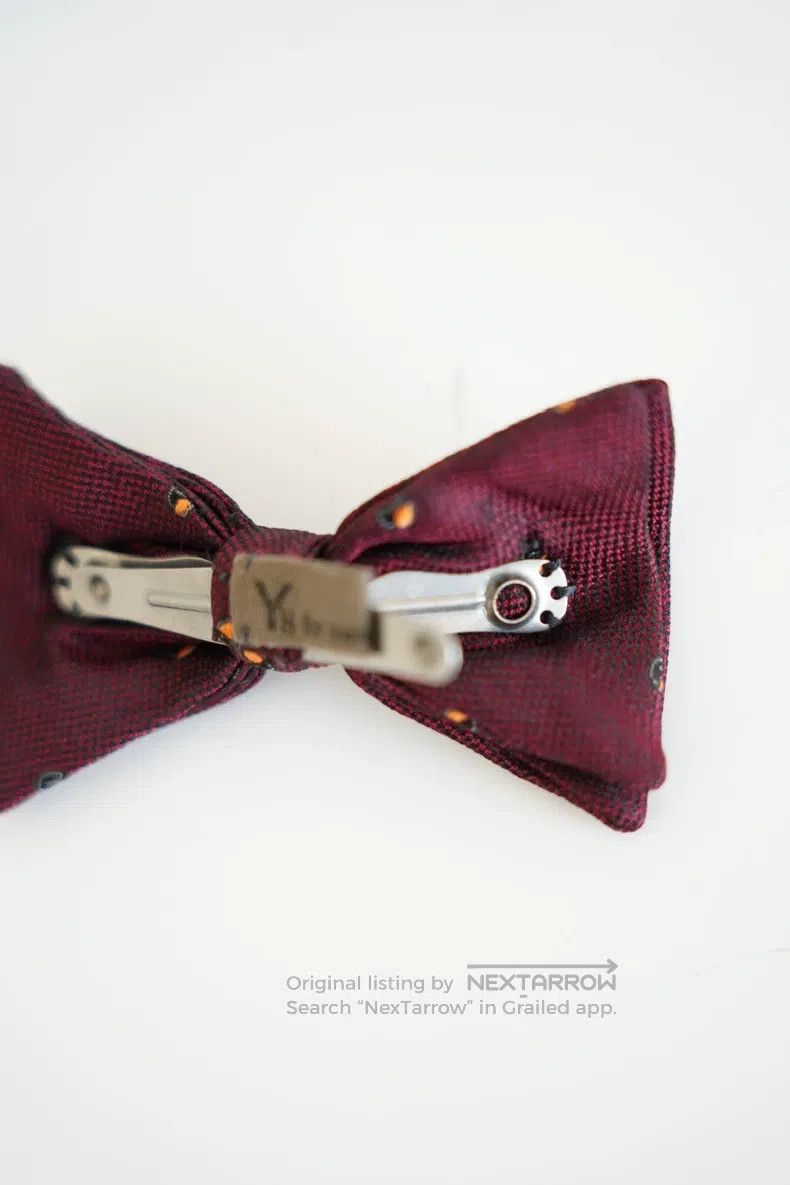 Yohji Yamamoto Yohji Yamamoto Burgundy Silk Bow Tie Size ONE SIZE - 4 Thumbnail