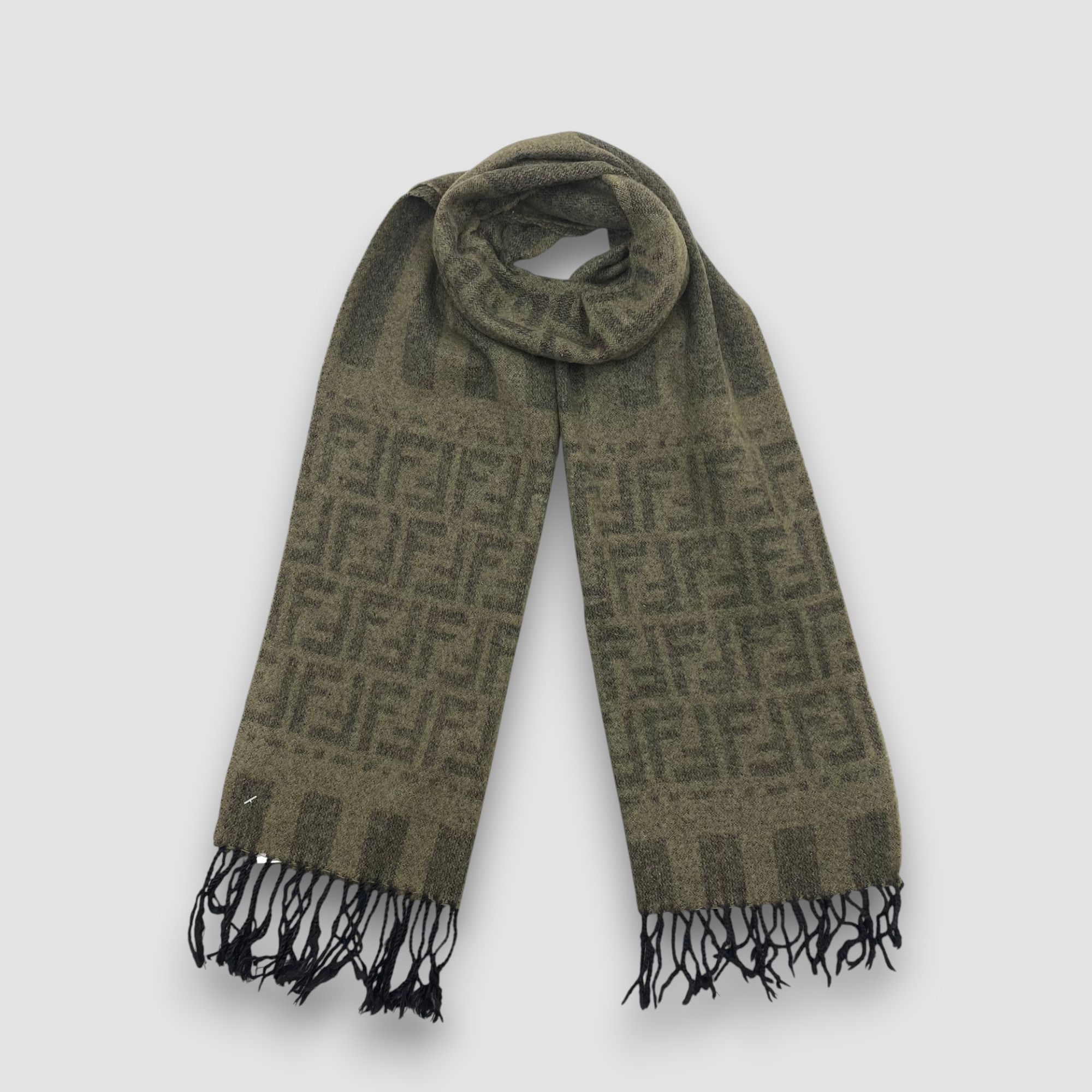 Japanese Brand Vintage Fendi Scarf Muffler Wool FF Monogram Winter Scarves Size ONE SIZE - 1 Thumbnail