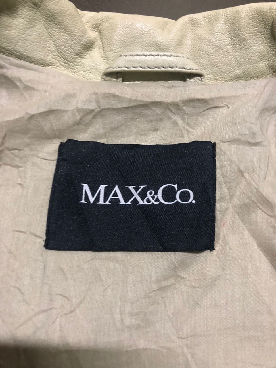 Branded Leather × Leather MAX&Co. Double Collar Lamb leather Ride Jacket Cream Size US XXS / EU 40 - 13 Thumbnail