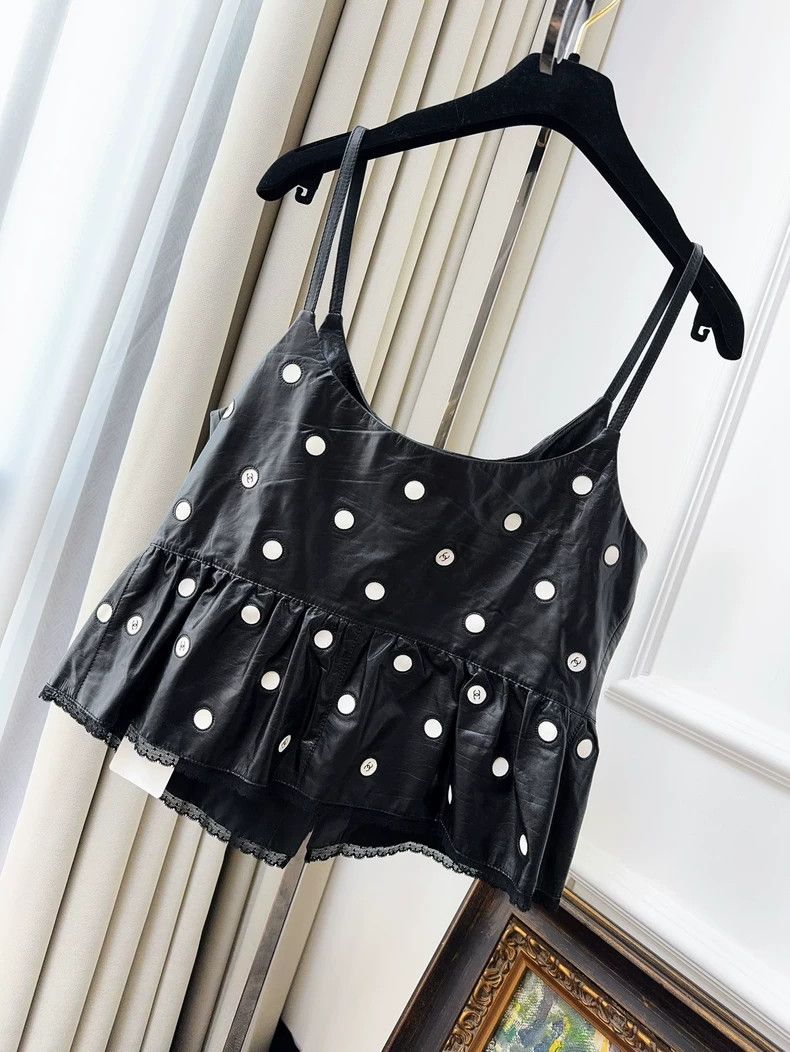 Chanel Chanel 23s black leather suspender vest Size XS / US 0-2 / IT 36-38 - 2 Thumbnail