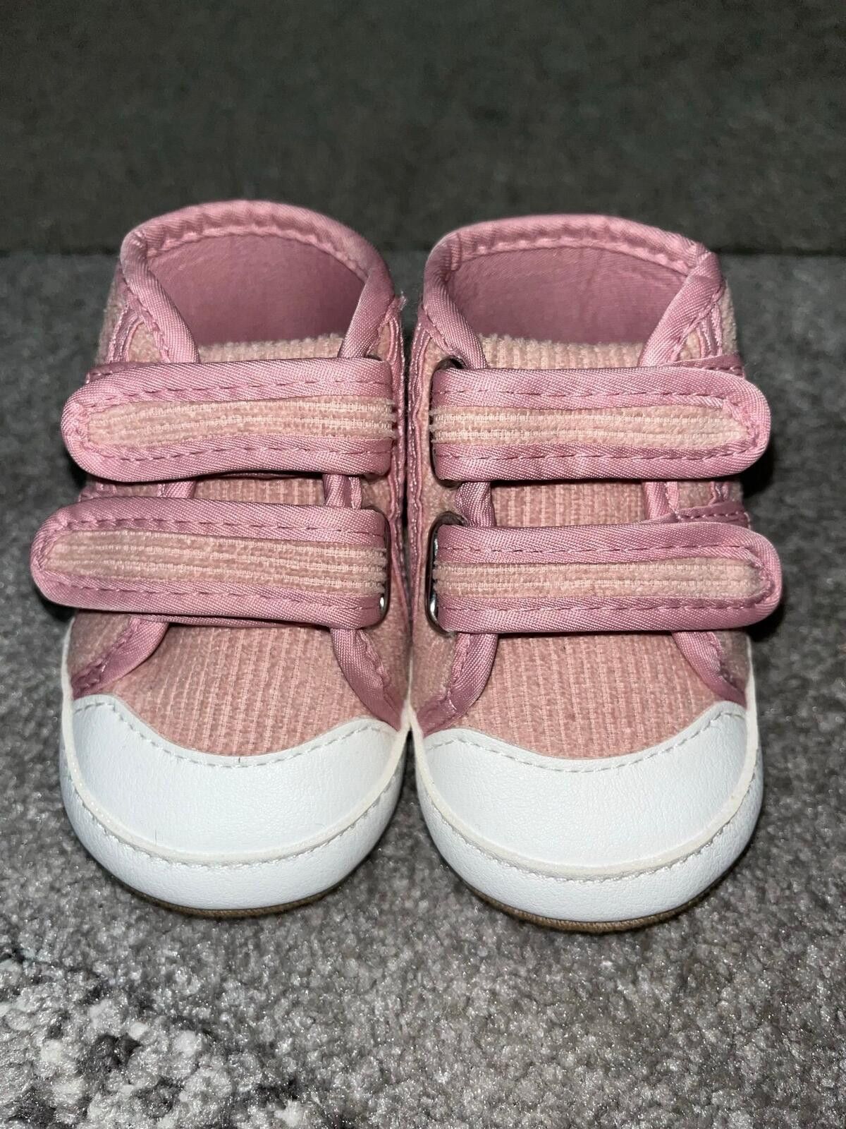 Other Baby Pink Sneakers 0-3M Velcro Soft Sole Shoes Size ONE SIZE - 1 Thumbnail