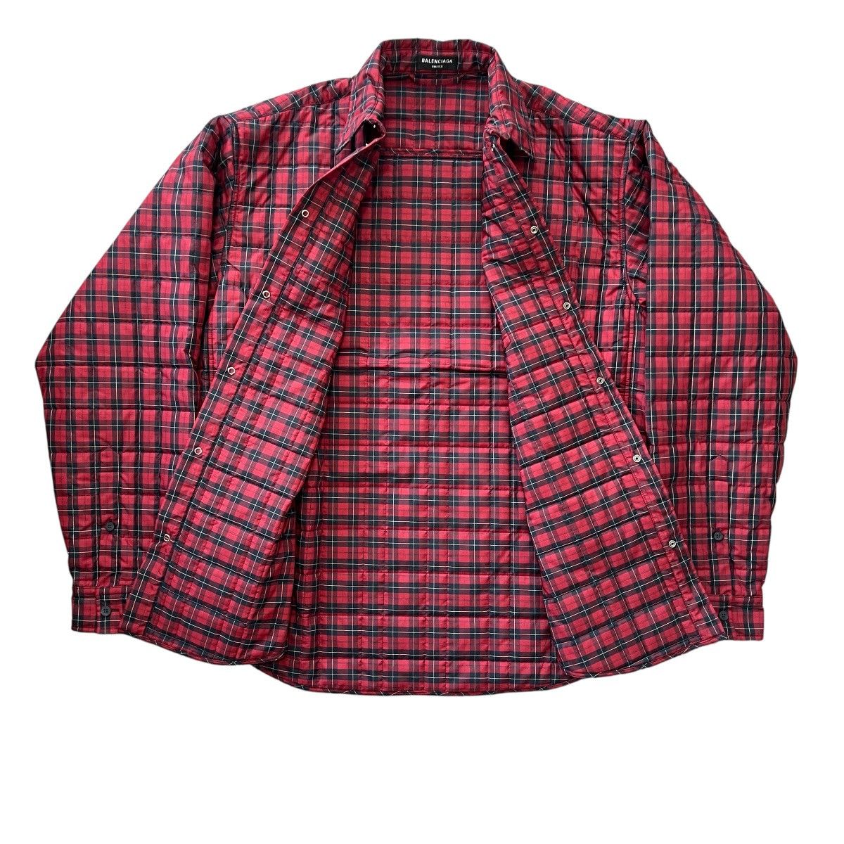 Balenciaga BALENCIAGA SS2022 Quilted Tartan Oversized Shirt Jacket Size US S / EU 44-46 / 1 - 2 Thumbnail