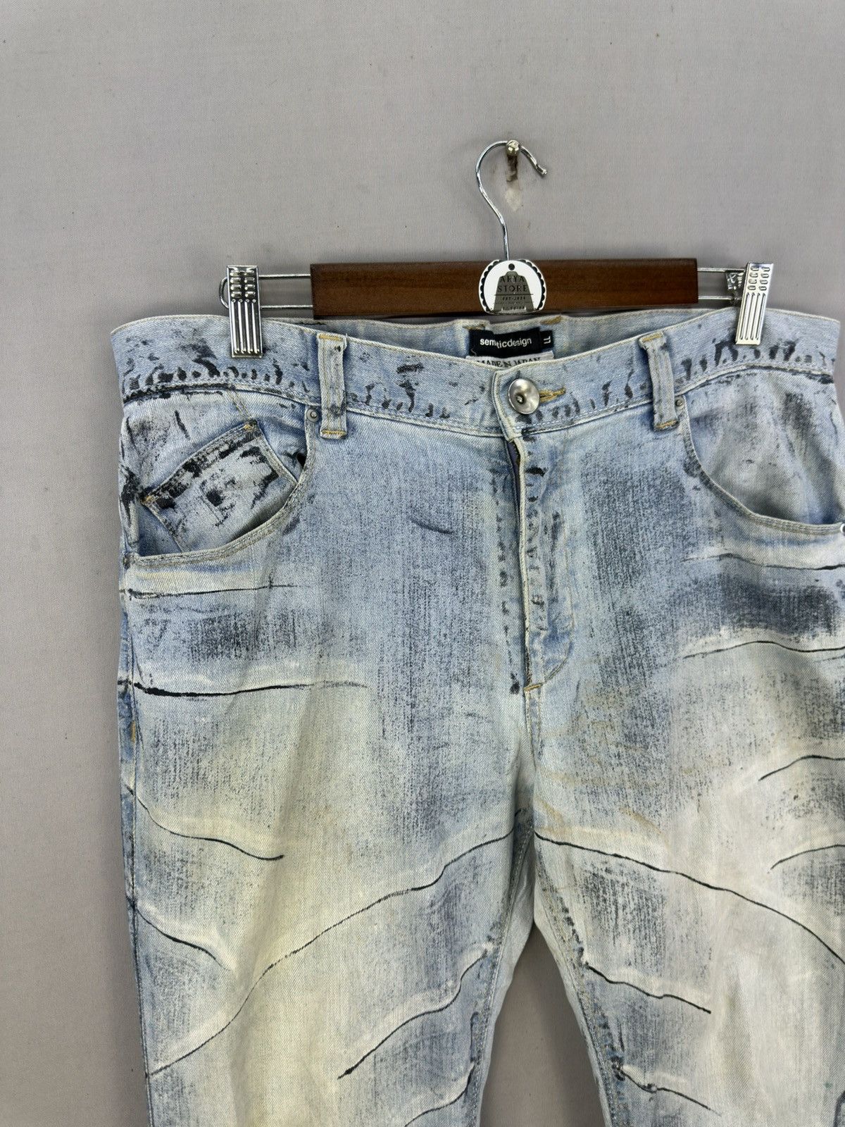 semanticdesign Vintage 90’s Semanticdesign Rare Art Slim Fit Jeans Size US 35 - 2 Thumbnail