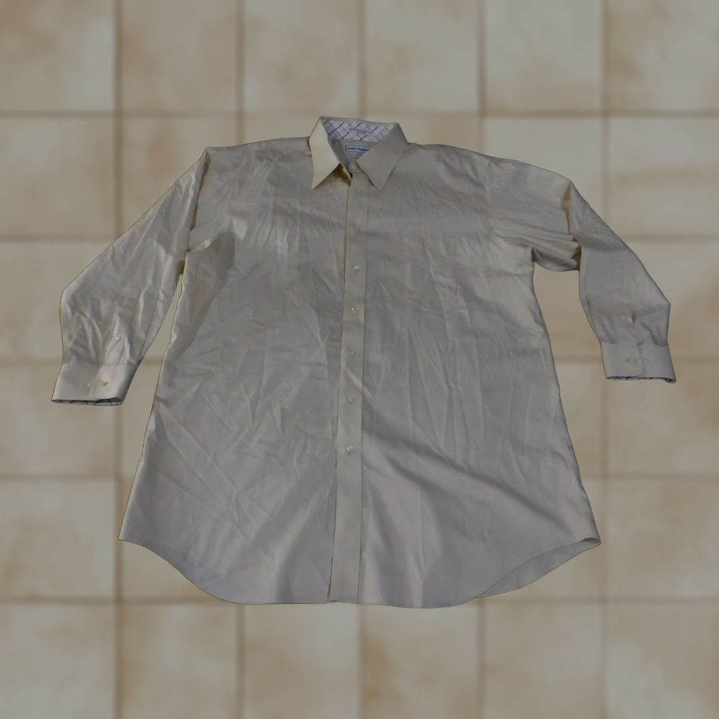Vintage Paul Fredrick Shirt Mens 18-33 Beige Tailored Fit Non Iron Cotton Dress Pocket Shirt Mens 18-33 Beige Tailored Fit Non Iron Cotton Dress Pocket Size 48R - 1 Thumbnail