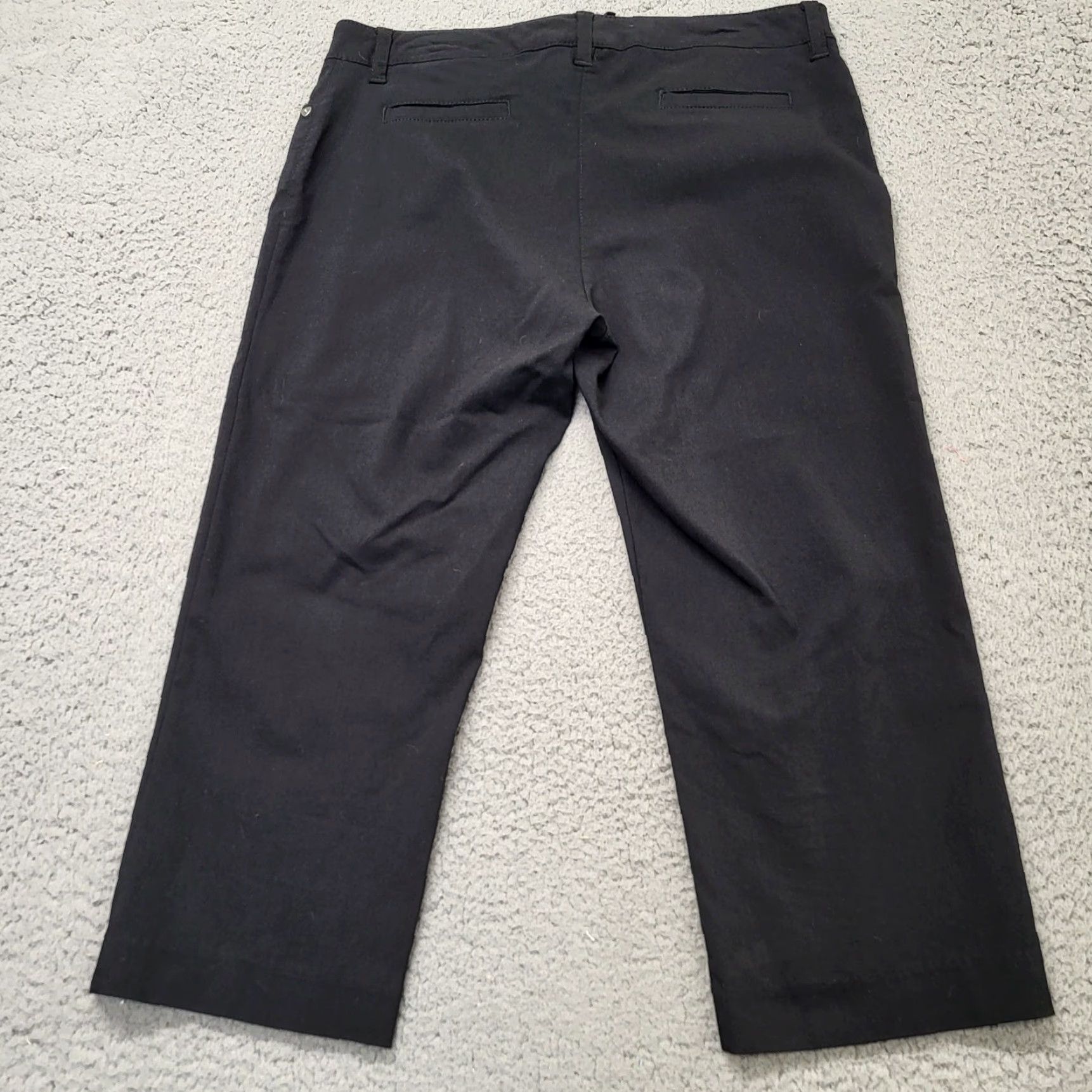 Vintage New Directions Capris Women's Size 12 Black Cropped Cotton Stretch 33X22 Preppy Capris 90s ND Capri Womens Mens? Size ONE SIZE - 3 Thumbnail