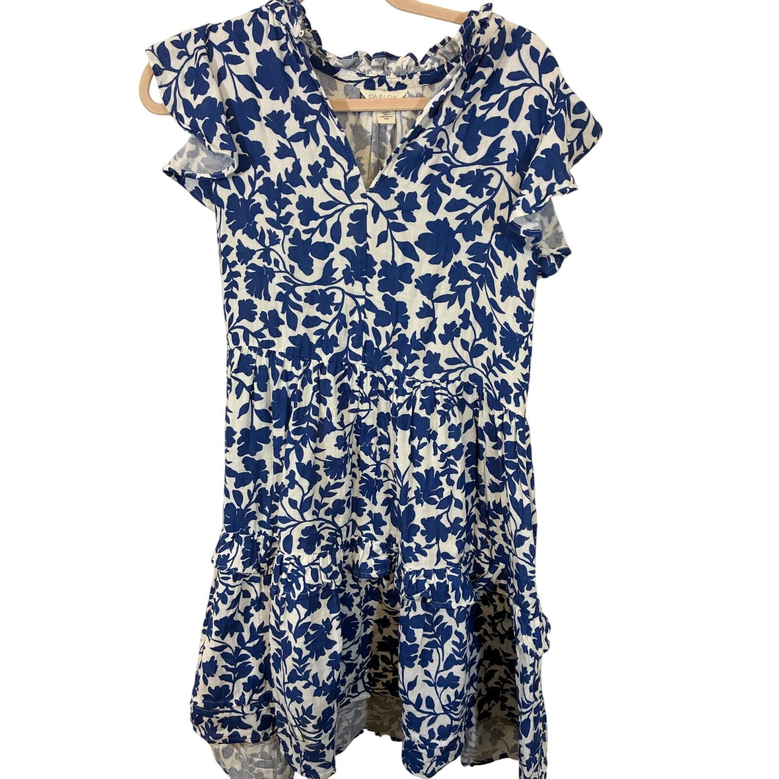 Other Caslon Ruffle Duo Cotton Gauze Dress Navy White M Size M / US 6-8 / IT 42-44 - 3 Thumbnail