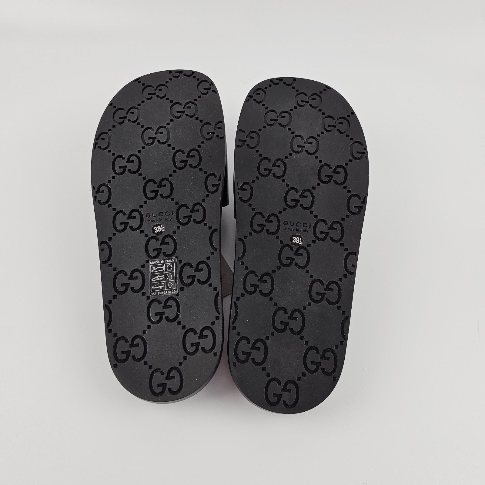 Gucci GUCCI Interlocking G Black Leather Sandals New Size US 8.5 / IT 38.5 - 8 Thumbnail