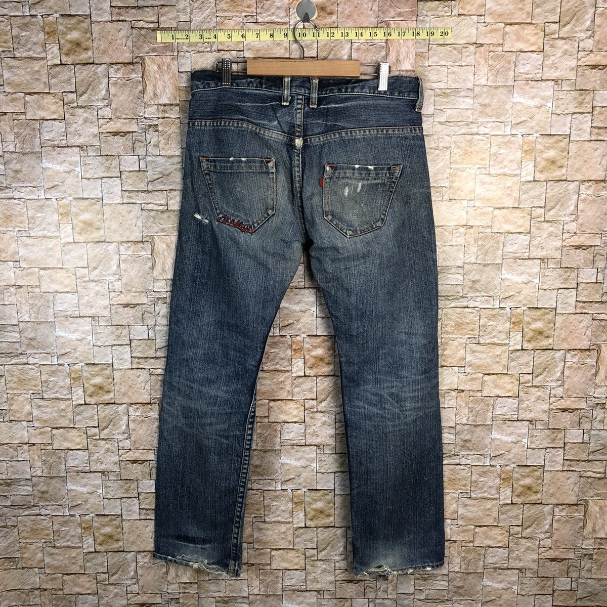 Japanese Brand Olive Des Olive Jeans Blue Distressed Denim Pants #A451 Size US 32 / EU 48 - 17 Thumbnail
