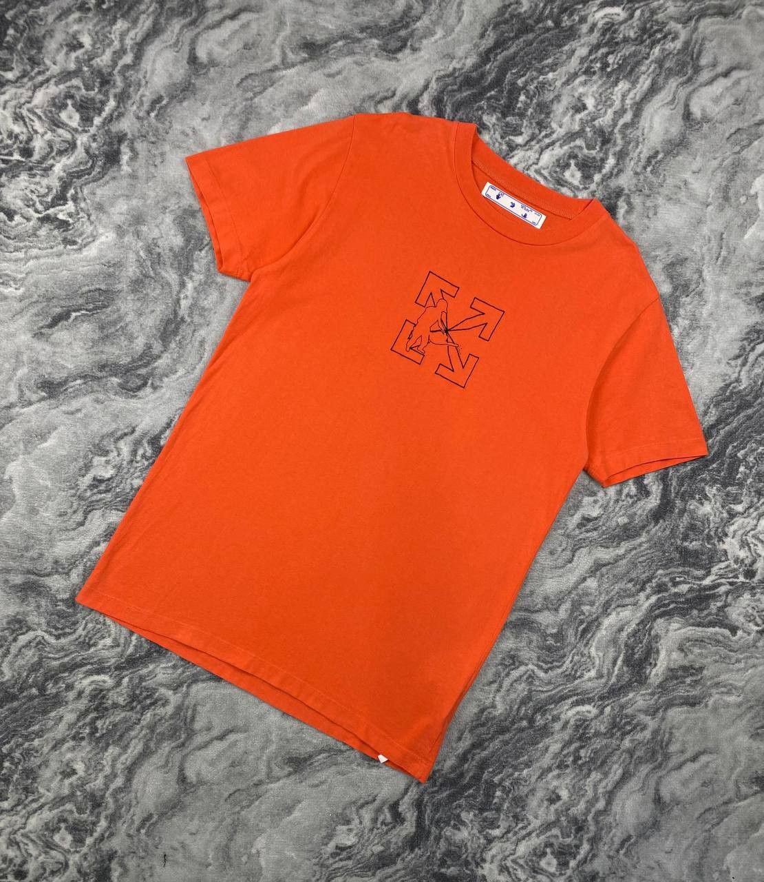 Off-White Off-White Workers T-Shirt Big Logo Men Size M Orange Size US M / EU 48-50 / 2 - 2 Thumbnail