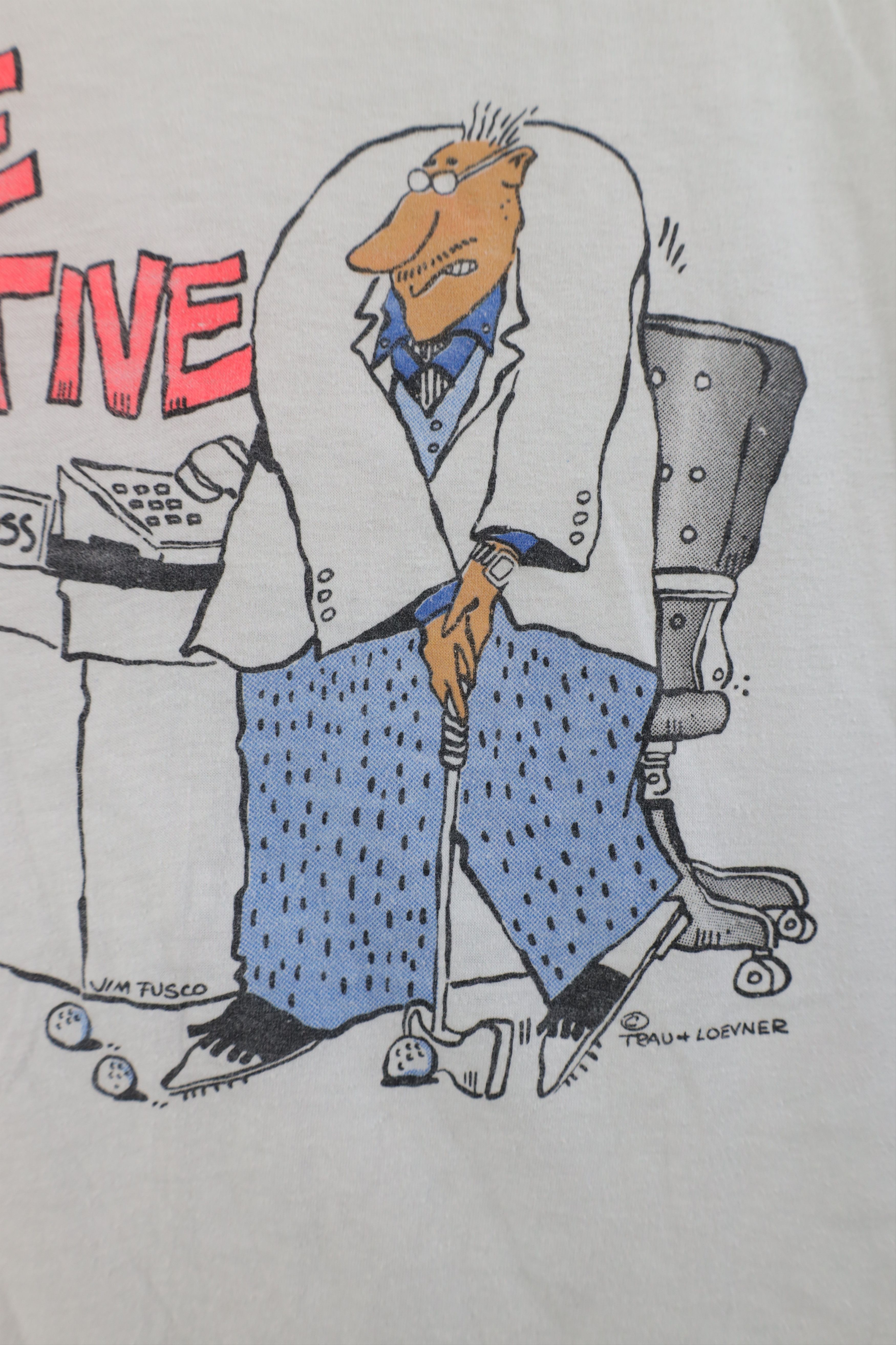 Vintage Vintage 80s Comic The Executive Golf Big Boss T-Shirt USA Size XL / US 12-14 / IT 48-50 - 7 Thumbnail