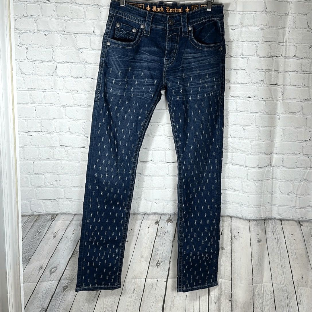 Vintage **Rock Revival Mens 32 Blue Straight Jeans NEW** User: Rock Revival Mens Blue 32 Straight Jeans NEW Size US 32 / EU 48 - 2 Thumbnail