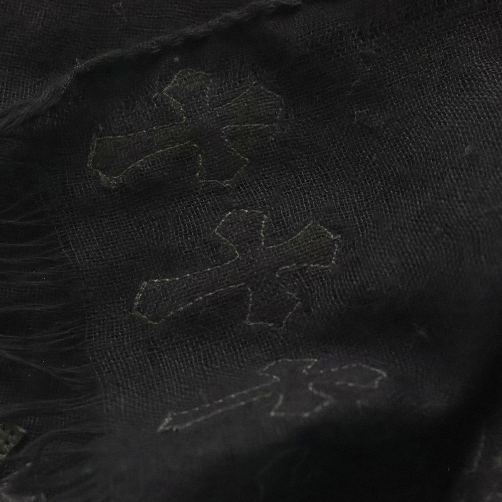 CHROME HEARTS Black Cashmere Stole Scarf