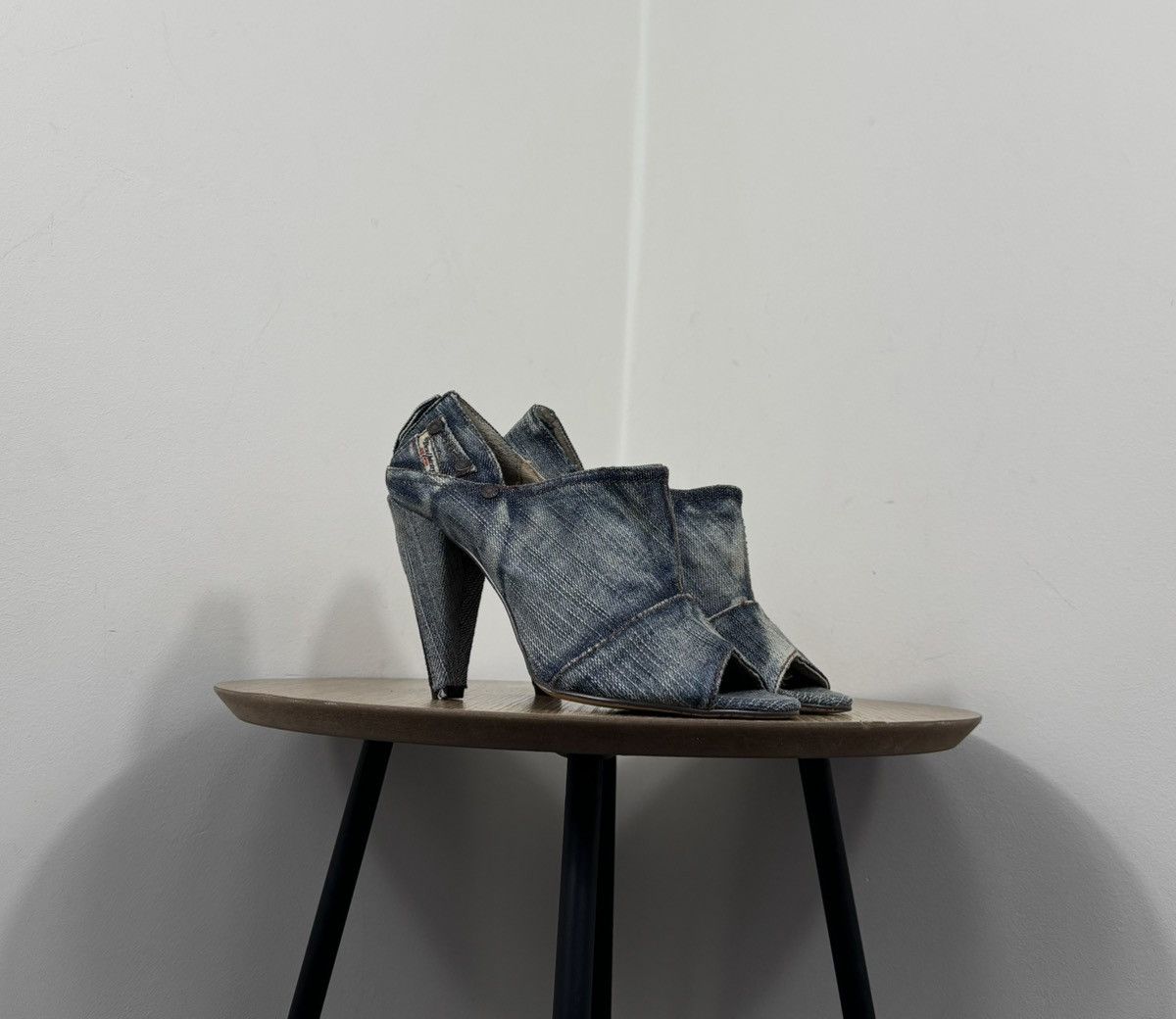 Diesel Vintage Diesel Y2K Denim Division Peep Toe Mules Heel Shoes Size US 7 / IT 37 - 1 Thumbnail