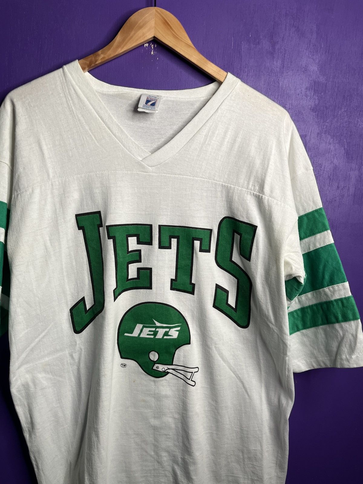 Logo 7 × NFL × Vintage Vintage 90s Logo 7 New York jets jersey shirt Size US L / EU 52-54 / 3 - 3 Thumbnail