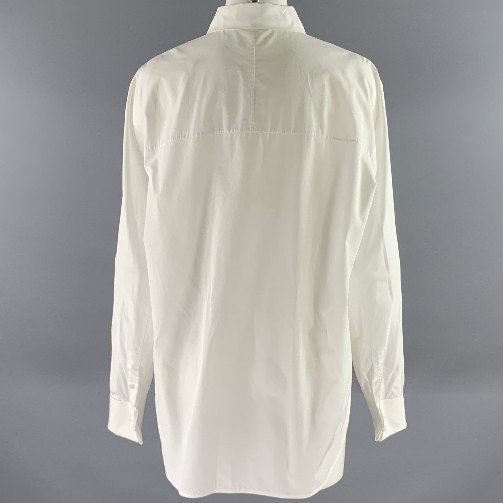 Loro Piana LORO PIANA Size 12 White Cotton Dress Shirt Size XL / US 12-14 / IT 48-50 - 4 Thumbnail