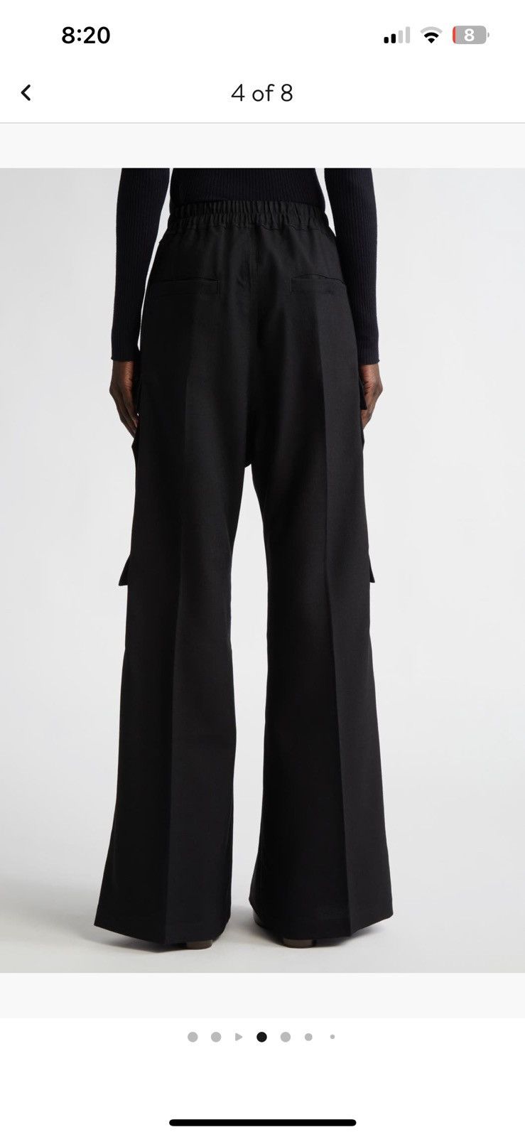 Rick Owens Porterville Wool Wide Leg Cargo Pants Size 28" / US 6 / IT 42 - 3 Thumbnail