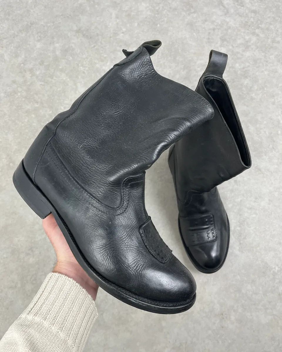 Marithe + Francois Girbaud Marithé + François Girbaud Black Leather Padded Biker Boots Size US 9 / EU 42 - 1 Thumbnail