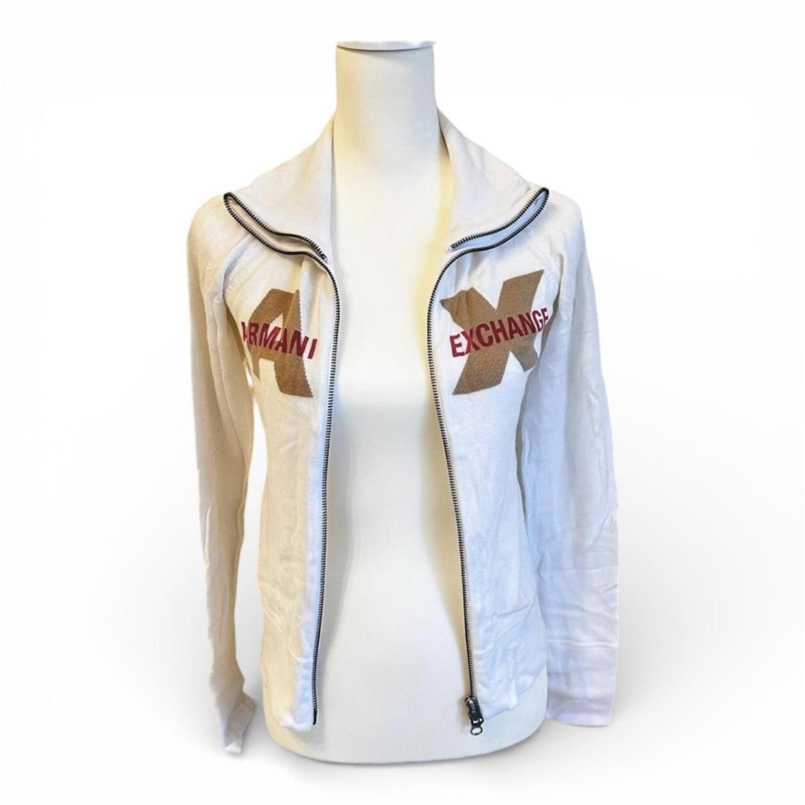 Armani Exchange Armani zip up y2k style white zip up top Size XS / US 0-2 / IT 36-38 - 2 Thumbnail