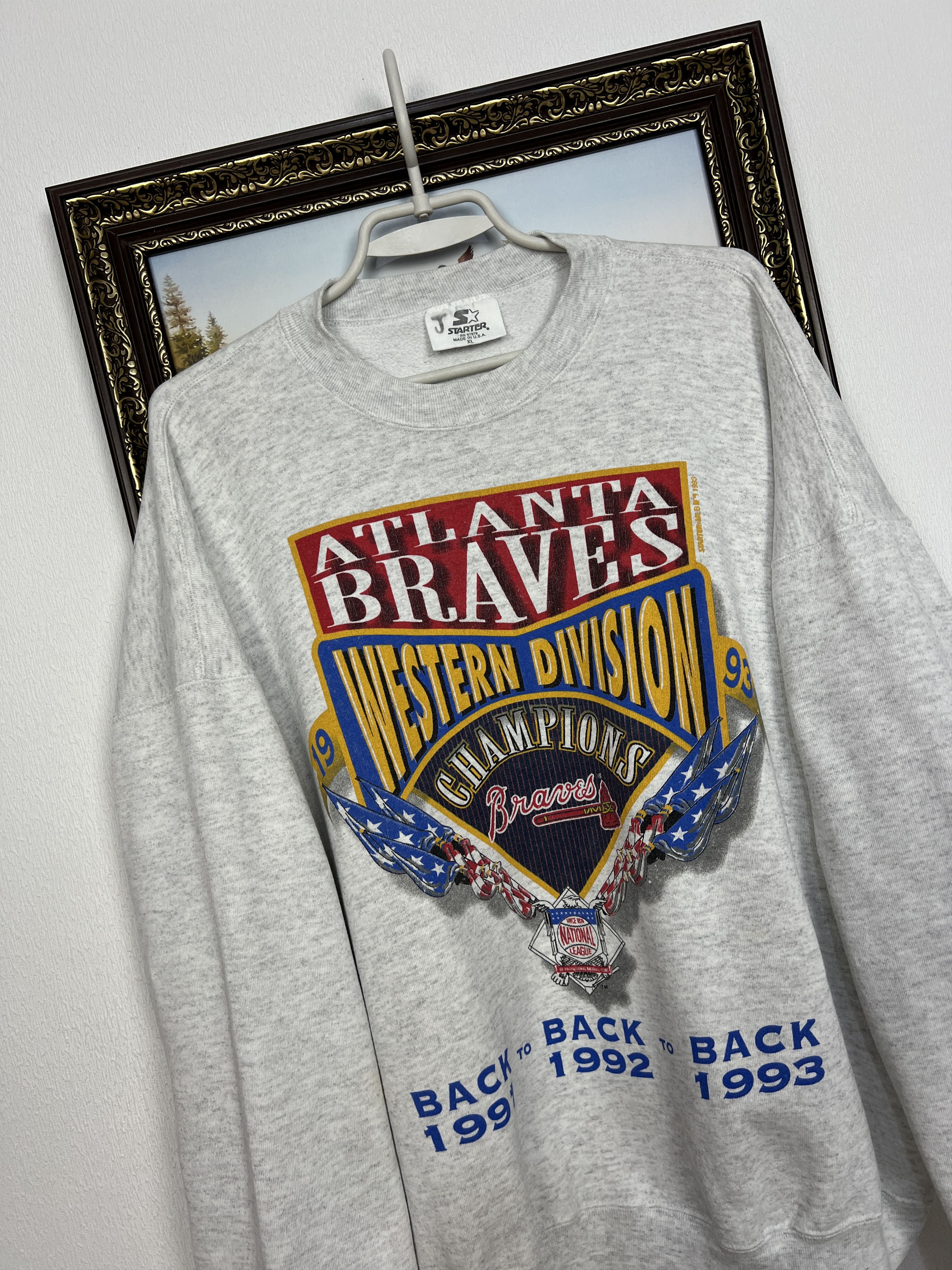 Starter Vintage Atlanta Braves Western Champions Sweatshirt Crewneck Size US XL / EU 56 / 4 - 3 Thumbnail