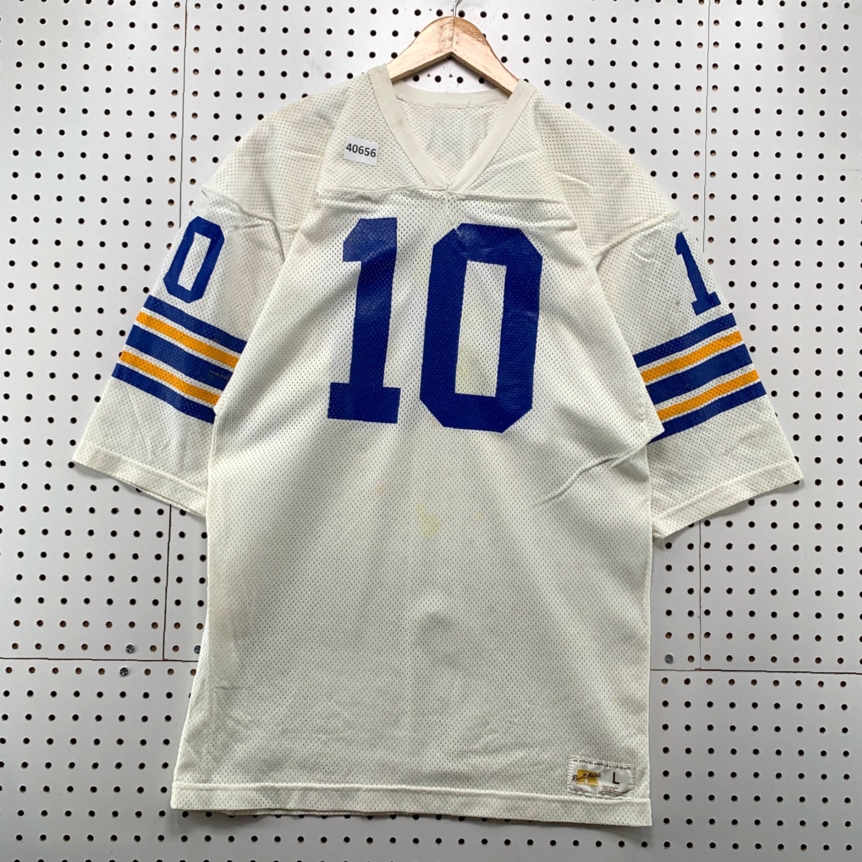 Russell Athletic VINTAGE Russell Athletic Football Jersey Mens L White WALSH #10 USA 70s Sports Jersey Size US L / EU 52-54 / 3 - 2 Thumbnail