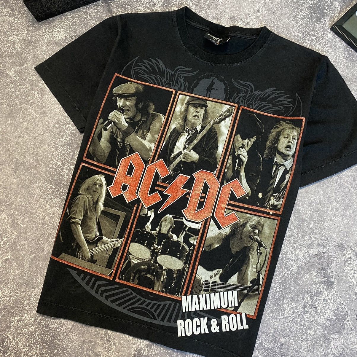 Band Tees Vintage AC/DC Maximum Rock & Roll Big Logo rock band tee Size US S / EU 44-46 / 1 - 3 Thumbnail